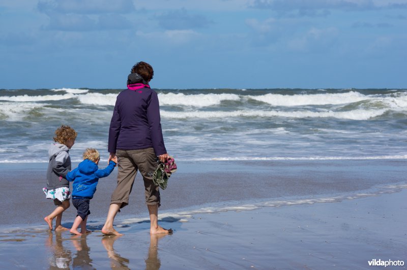 Familie op het strand