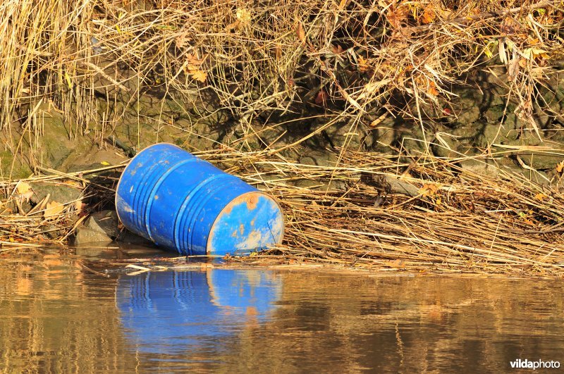 Afval langs de Schelde