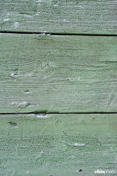 Detail van bevoren houten huis
