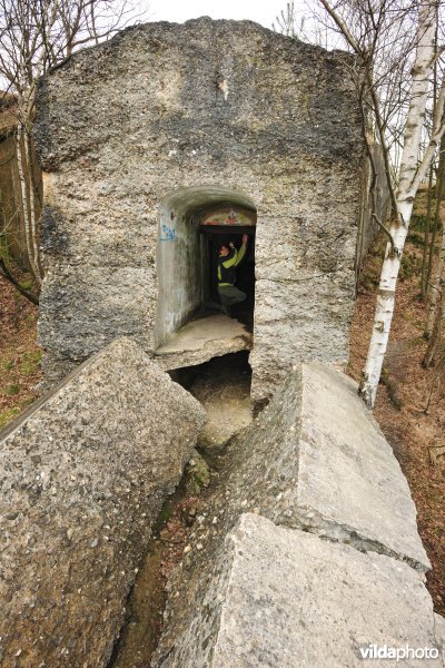 Verwoeste linkervleugel fort Brasschaat