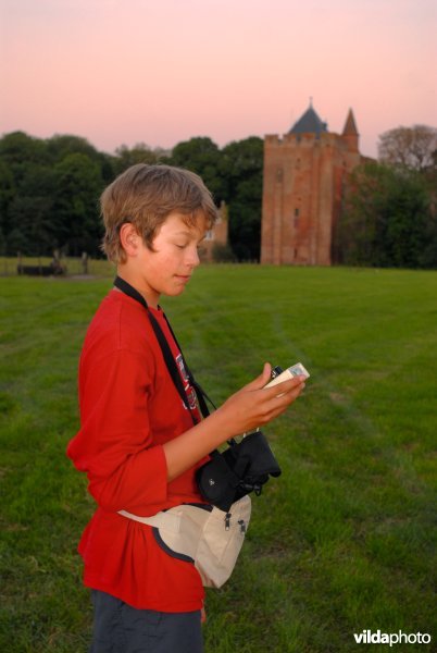 Vleermuizen luisteren bij kasteel