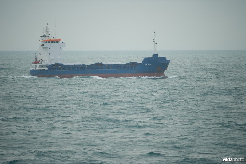 Vrachtschip op de Noordzee