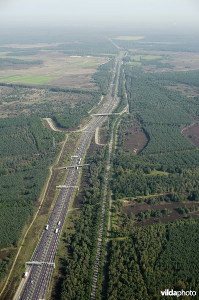 Snelweg A50 doorsnijdt Veluwe