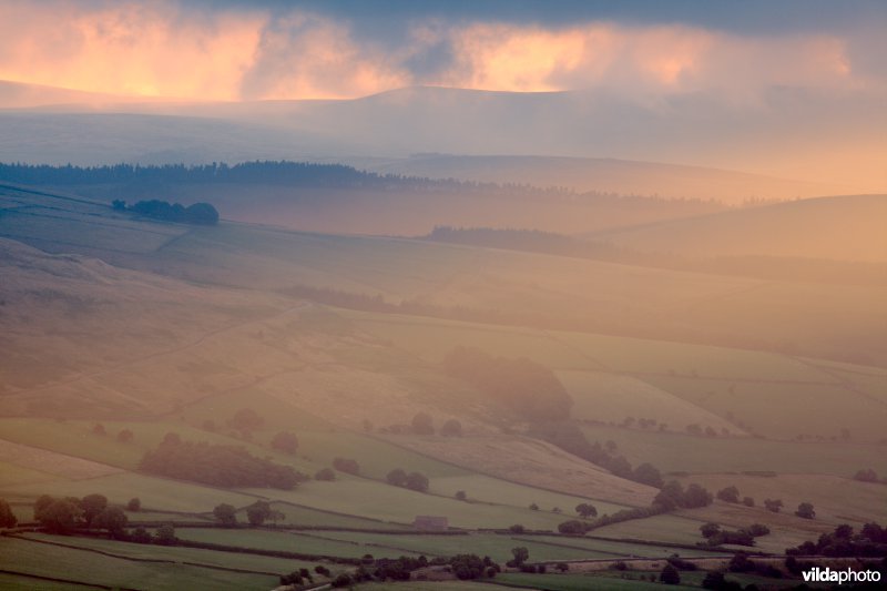 Zonsopgang boven de Edale-vallei