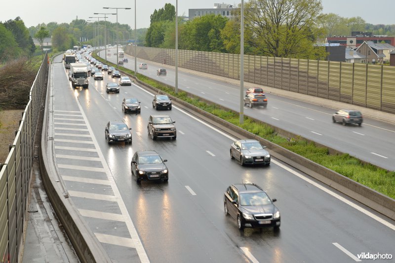 File op de snelweg